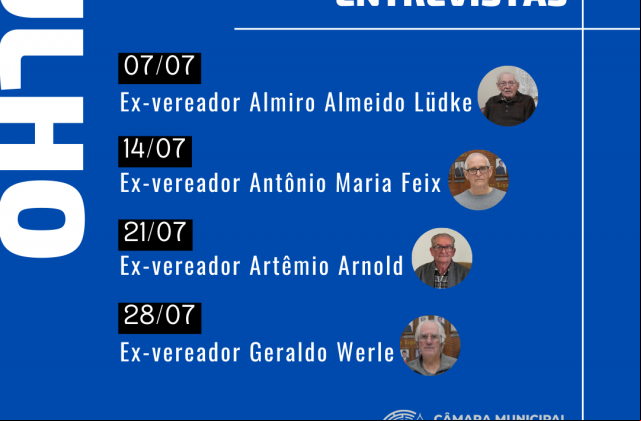 CRONOGRAMA DE PUBLICAÇÃO DAS ENTREVISTAS - JULHO